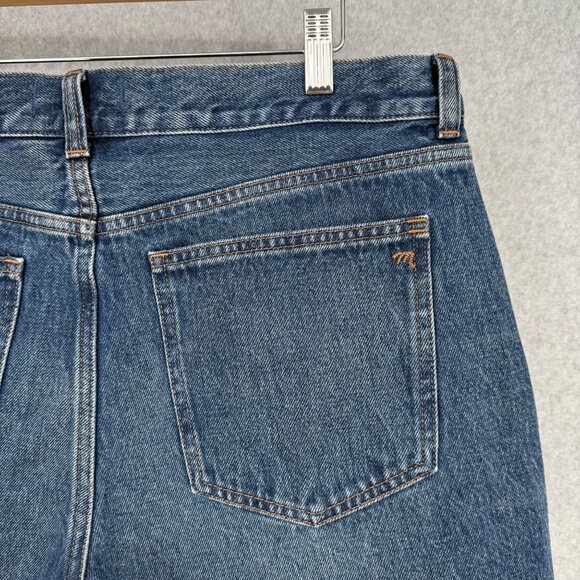 Madewell Womens Brynn Long Short Size 29 Blue Denim Button Fly Raw Hem NWOT - Picture 4 of 13